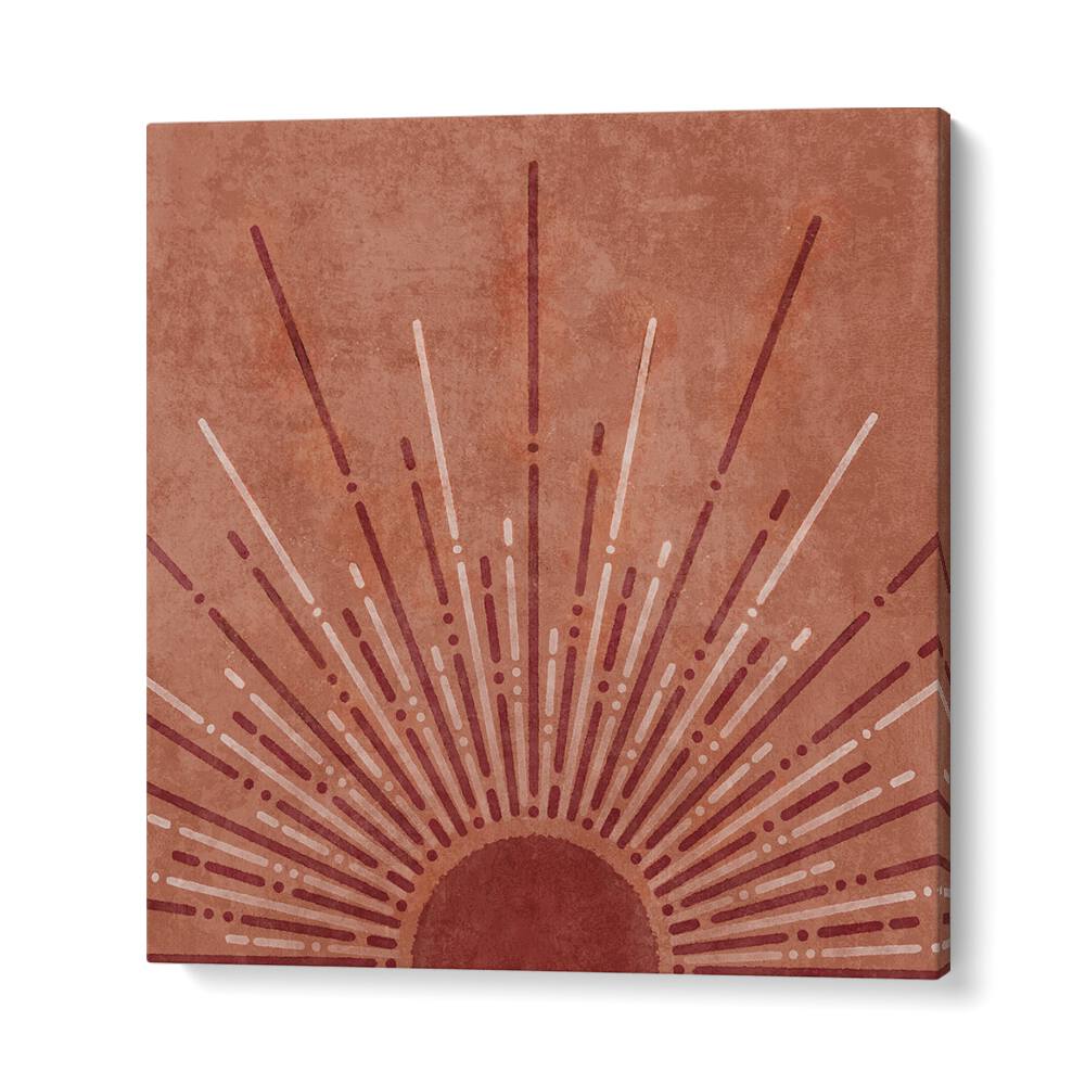 Elegant SUN WALL ART, BOHO ART PAINTINGS by Emel Tunaboylu, showcasing a radiant sun design on premium canvas.
