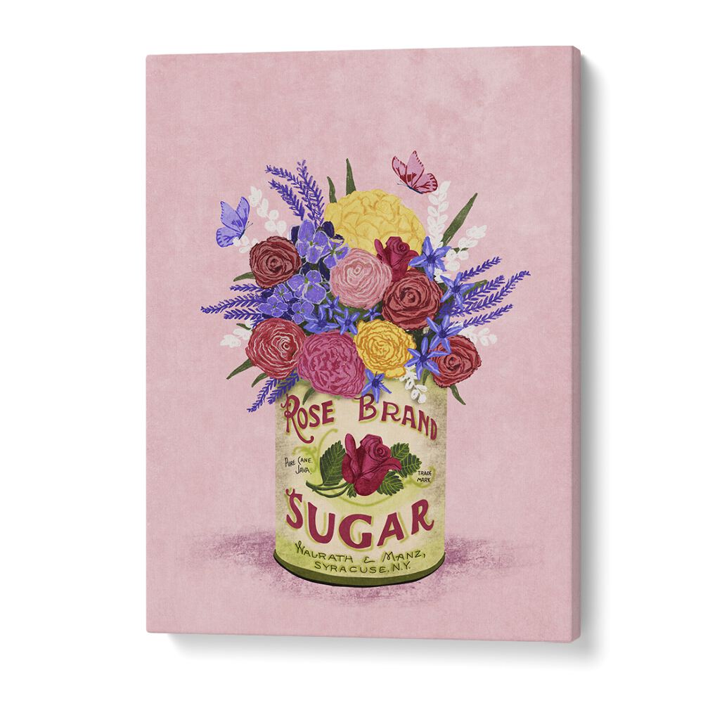 Bright floral arrangement in a vintage can, showcasing "Flowers In A Vintage Can I," a stunning floral painting.