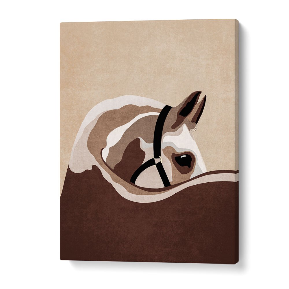 Elegant HORSE II, ANIMAL PAINTINGS by Emel Tunaboylu, showcasing a serene horse design perfect for any decor.