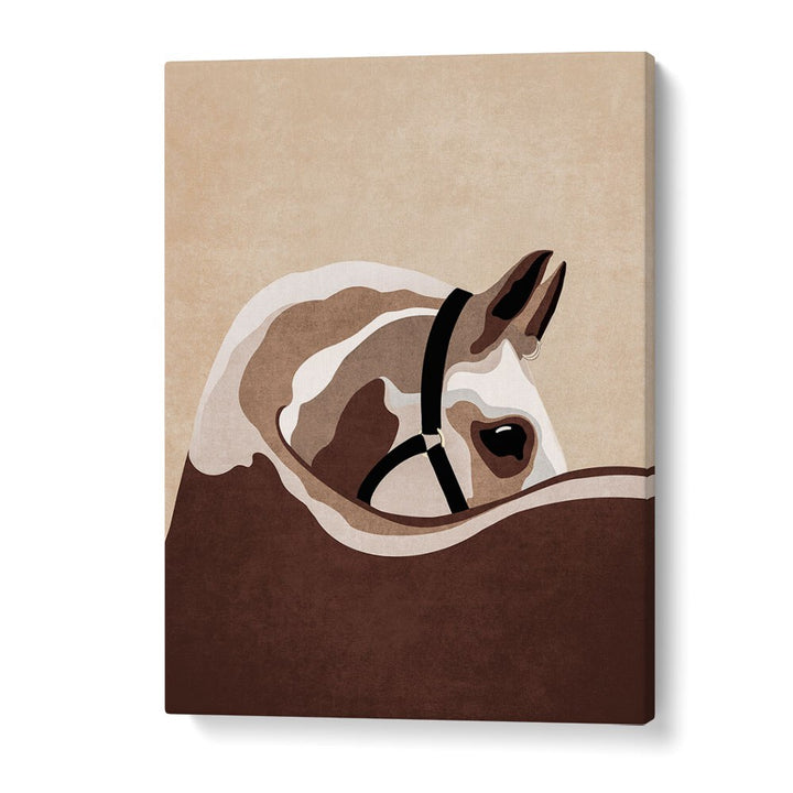 Elegant HORSE II, ANIMAL PAINTINGS by Emel Tunaboylu, showcasing a serene horse design perfect for any decor.