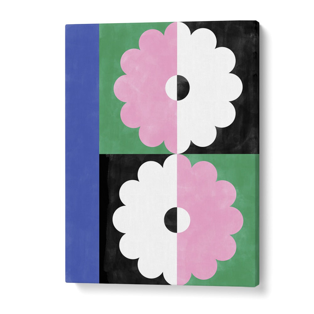 Colorful TWIN FLOWER, FLORAL FLOWER PAINTINGS by Elena Ristova enhance any space with botanical beauty.