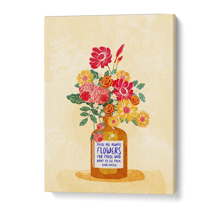 Bright floral arrangement in a vase, showcasing ALWAYS FLOWERS, FLORAL FLOWER PAINTINGS by Raissa Oltmanns.