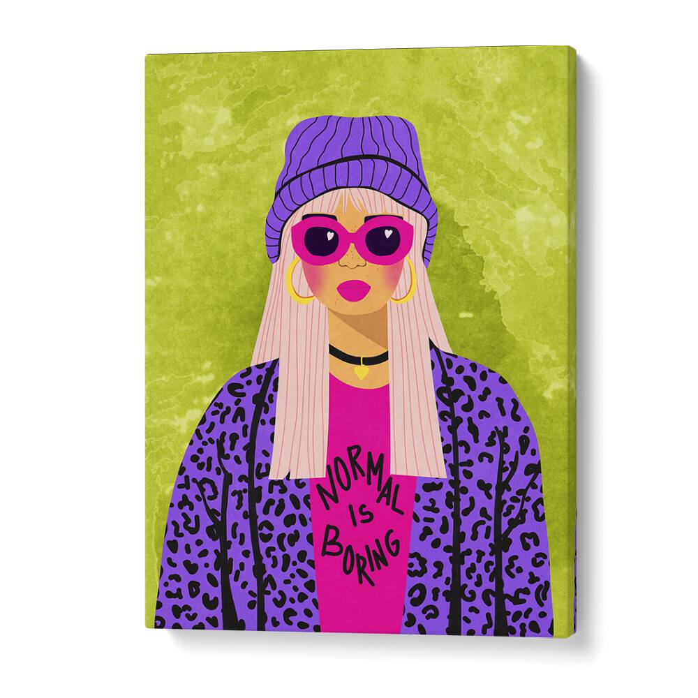 Bold and vibrant "NORMAL IS BORING, FASHION POSTERS" by Raissa Oltmanns adds a creative touch to any space.