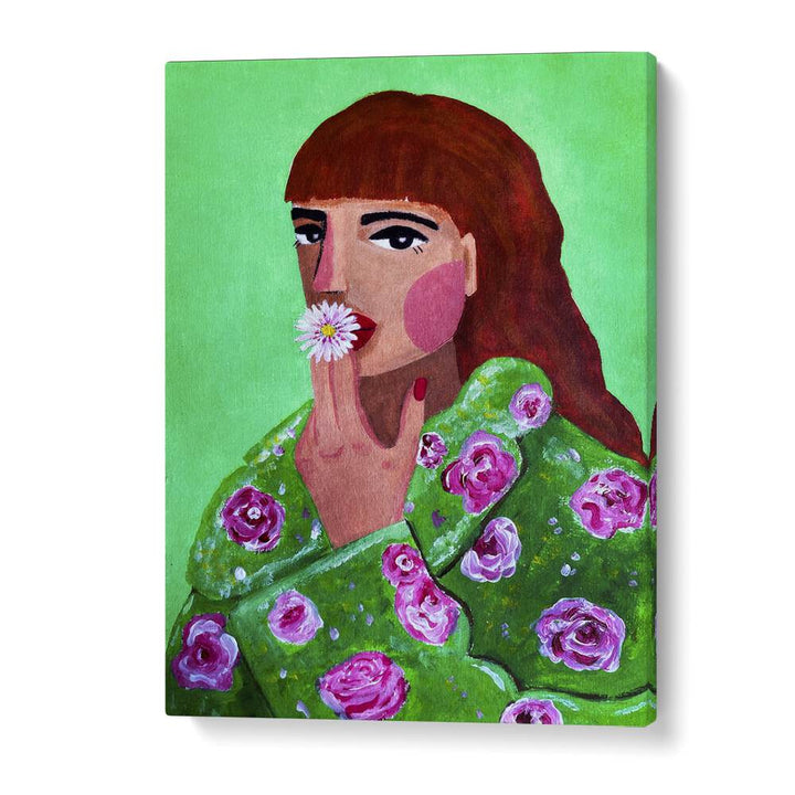 Stunning artwork of a woman smoking a flower, perfect for fashion posters by Raissa Oltmanns.