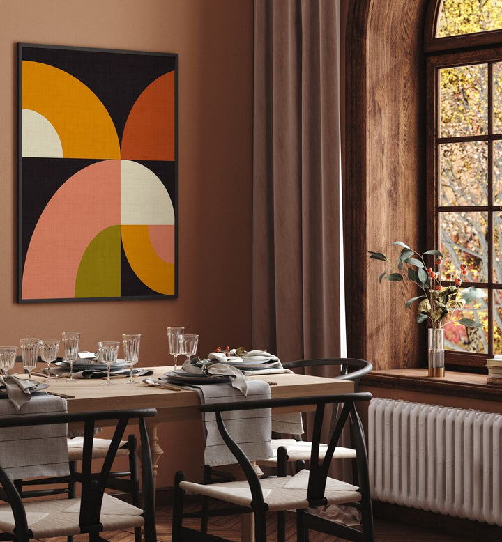 Transform your space with GEO SHAPES FALL XXI GEO, ABSTRACT PAINTINGS by Ana Rut Bre, capturing modern elegance.