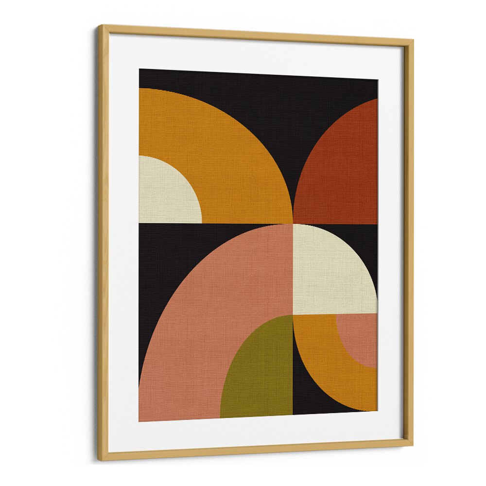 Transform your space with GEO SHAPES FALL XXI GEO, ABSTRACT PAINTINGS by Ana Rut Bre, featuring vibrant geometric designs.