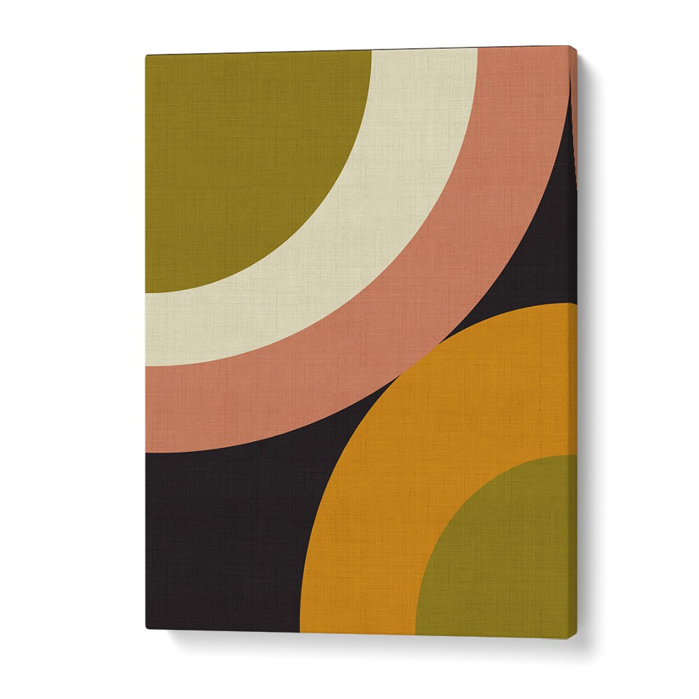 GEO SHAPES FALL XXI ROUNDED, ABSTRACT PAINTINGS by Ana Rut Bre, vibrant circles for modern home decor.