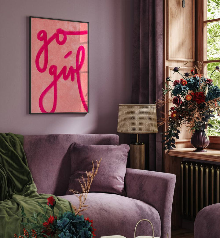 Elevate your space with GO GIRL, FASHION POSTERS by Raissa Oltmanns, showcasing vibrant art on premium canvas.