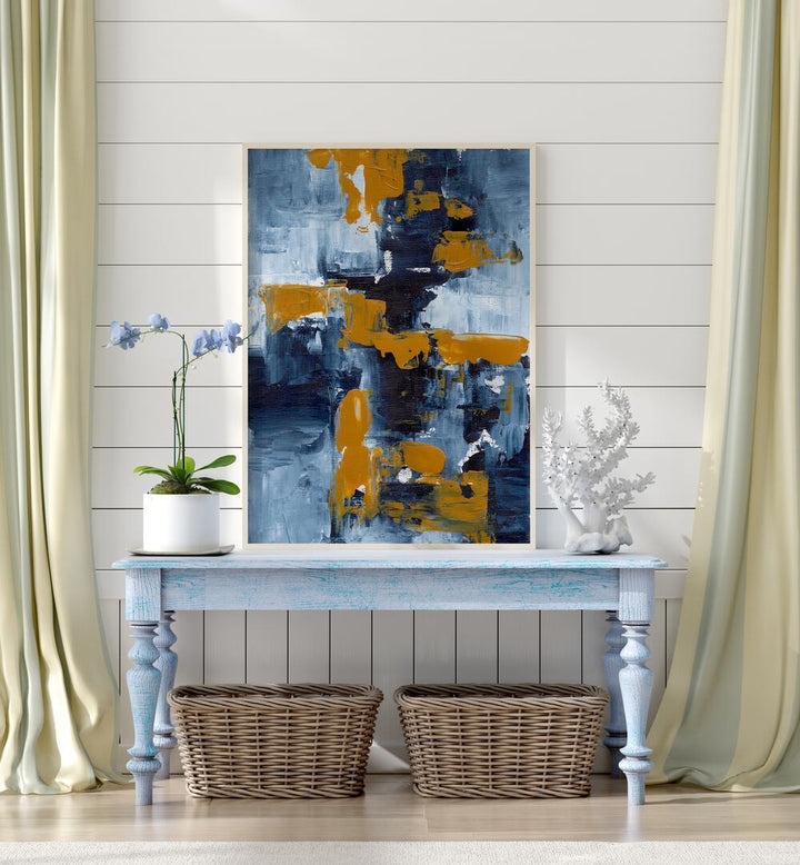 Vibrant GOLD RUSH, ABSTRACT PAINTINGS by Ejaaz Haniff, showcasing emotion and color in a stunning art piece.