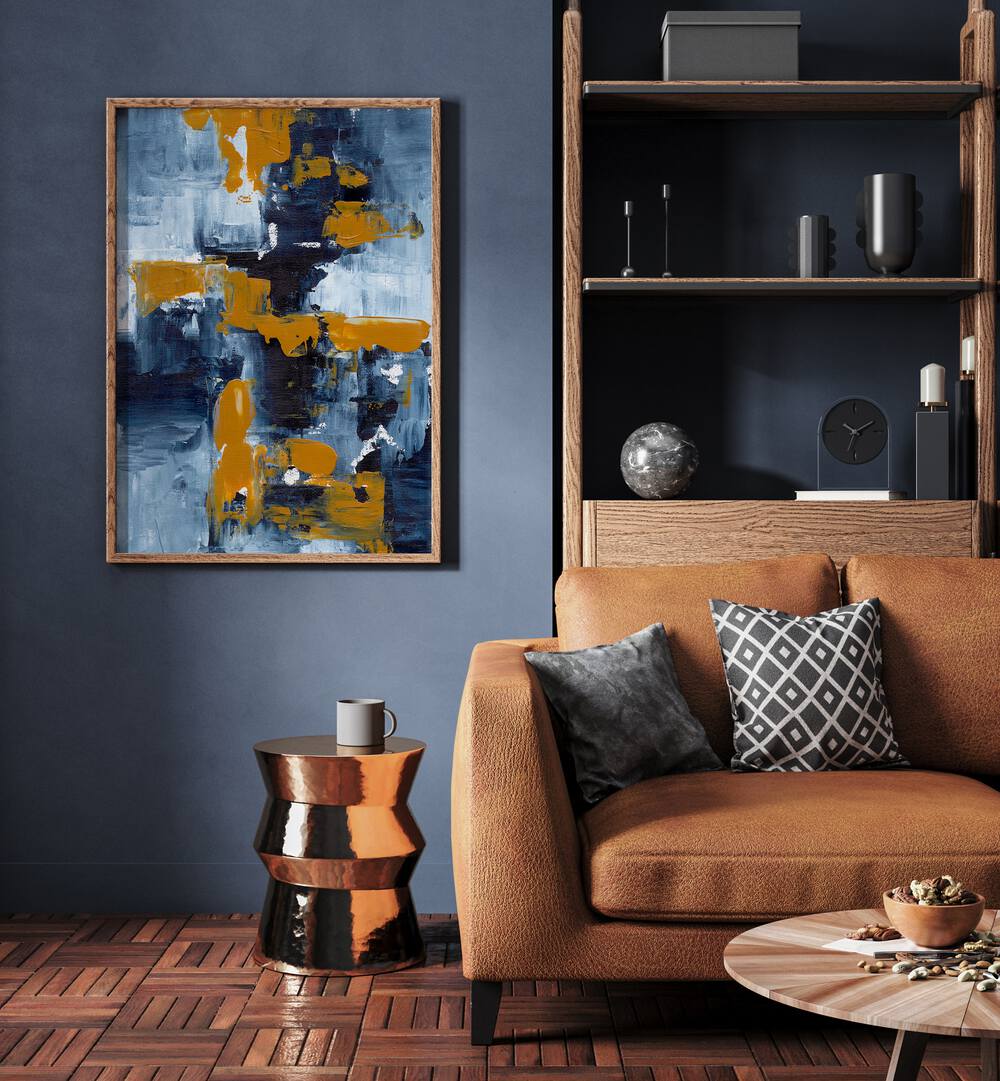 Stunning GOLD RUSH, ABSTRACT PAINTINGS by Ejaaz Haniff, showcasing vibrant colors and emotional depth in modern decor.