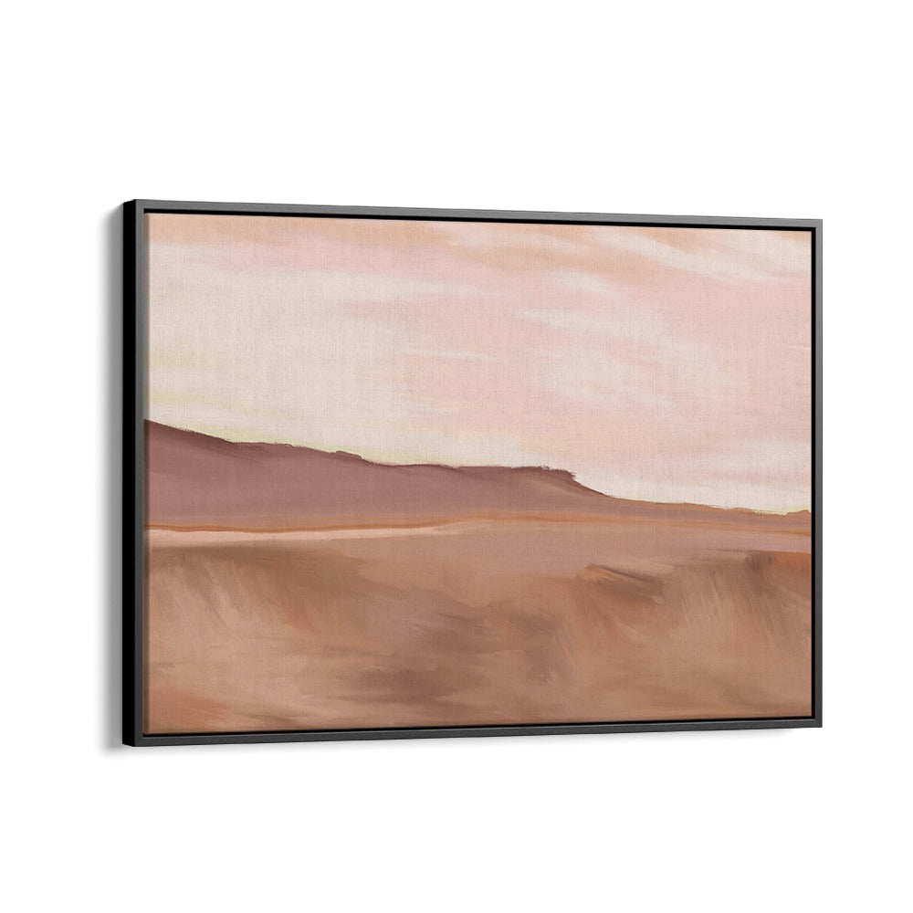 Elegant GOLDEN LANDSCAPE PAINTINGS in a sleek black floater frame, perfect for enhancing any home or office decor.