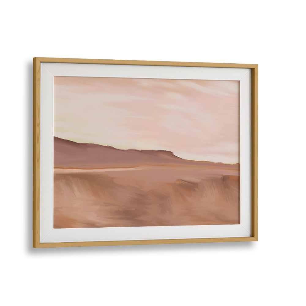 Elegant GOLDEN LANDSCAPE PAINTINGS in an oak wood frame, perfect for enhancing any home or office décor.