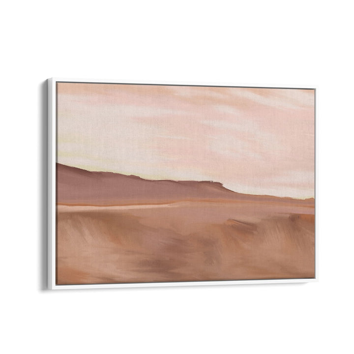 Elegant GOLDEN LANDSCAPE PAINTINGS in a white floater frame, perfect for enhancing home or office decor.