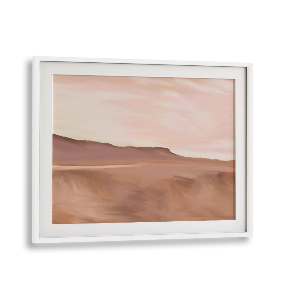 Elevate your decor with exquisite GOLDEN, LANDSCAPE PAINTINGS in a chic white frame, adding elegance to any space.