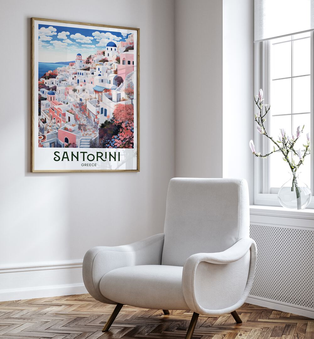 greek island of santorini travel posters Artwork I placed on a Wall