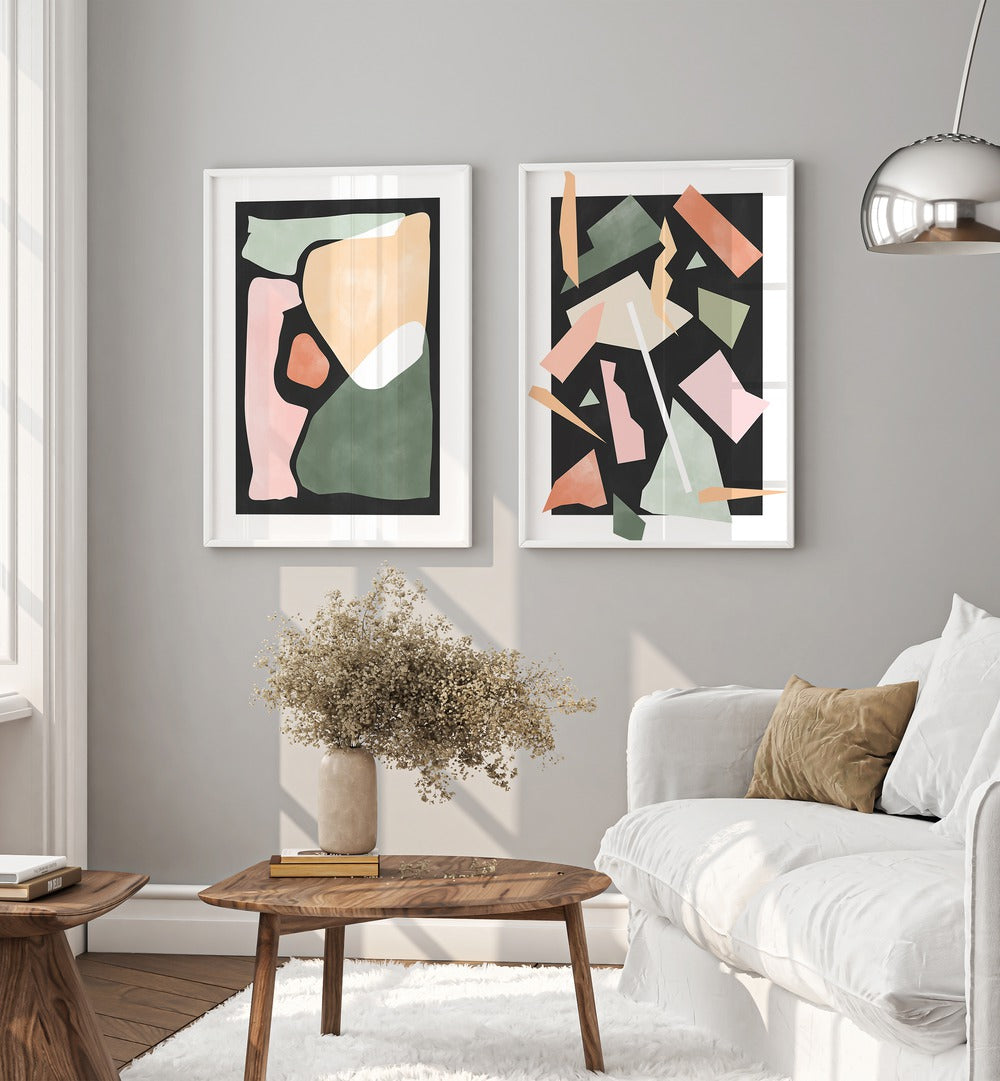 Contemporary elegance in home decor with GREEN GEOMETRICAL RIPPLES, SET OF 2 PAINTINGS from your favorite store.