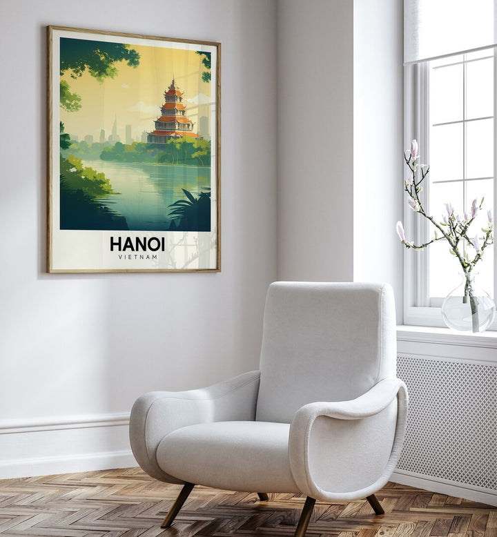hanoi-vietnam travel posters Artwork II placed on a Wall