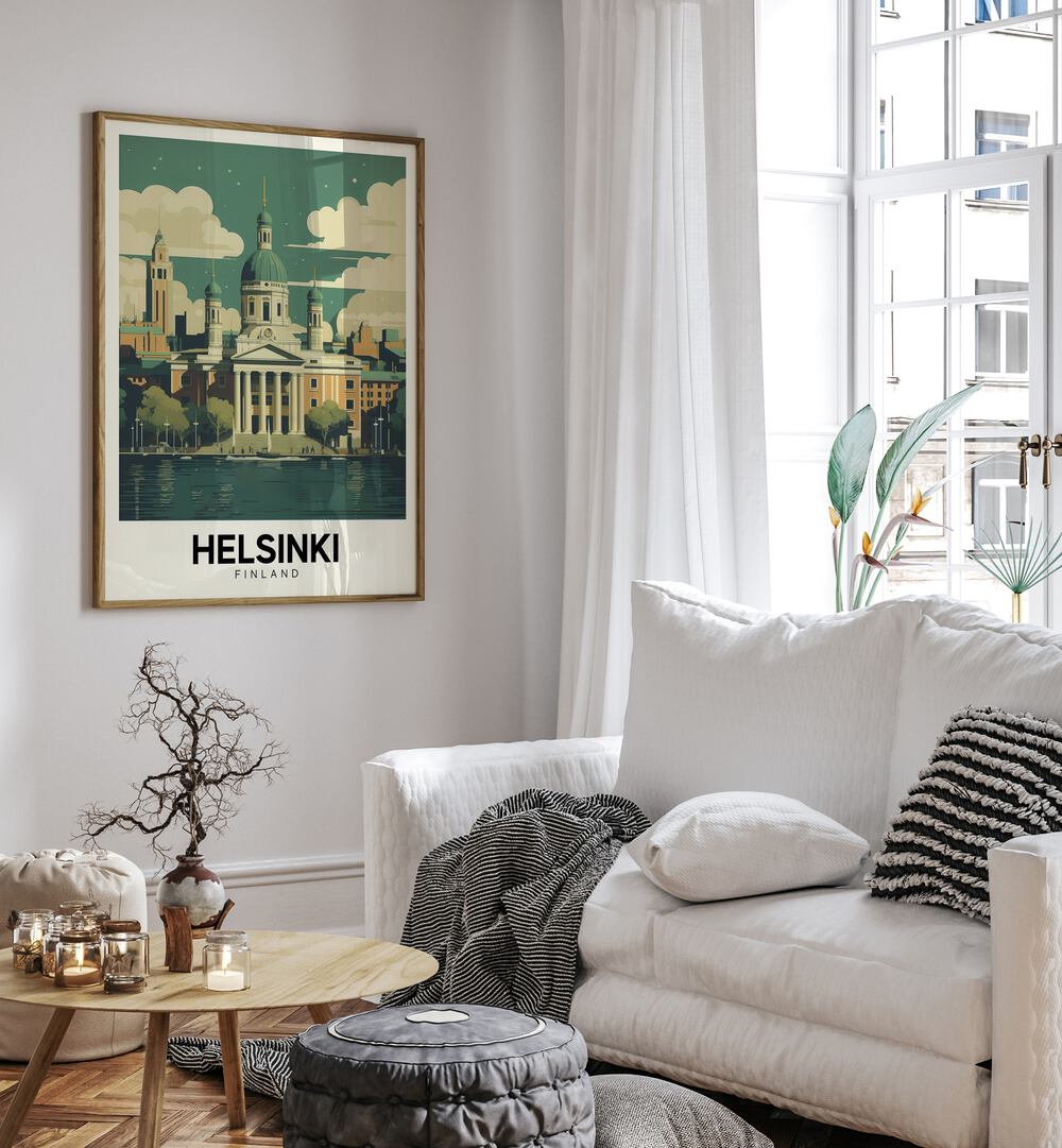 helsinki-finland travel posters Artwork I placed on a Wall