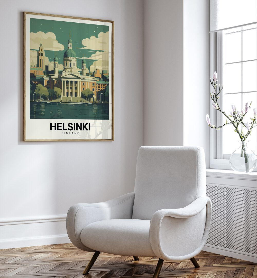 helsinki-finland travel posters Artwork II placed on a Wall