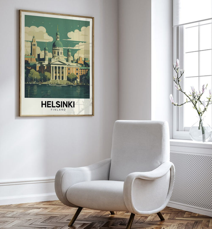 helsinki-finland travel posters Artwork II placed on a Wall