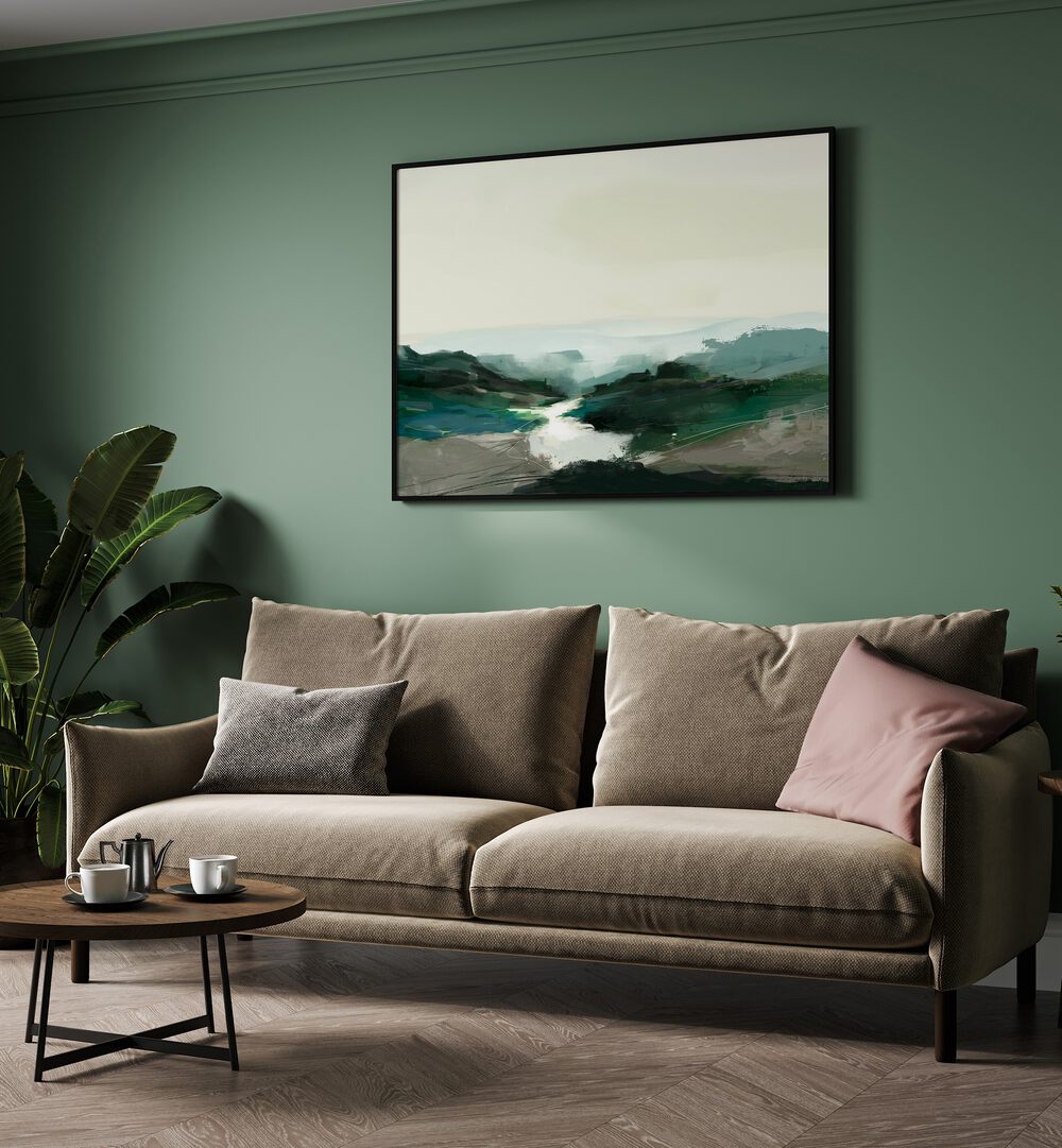 Transform your space with HIGH LAND VIEW, LANDSCAPE PAINTINGS by Dan Hobday, showcasing serene natural beauty.