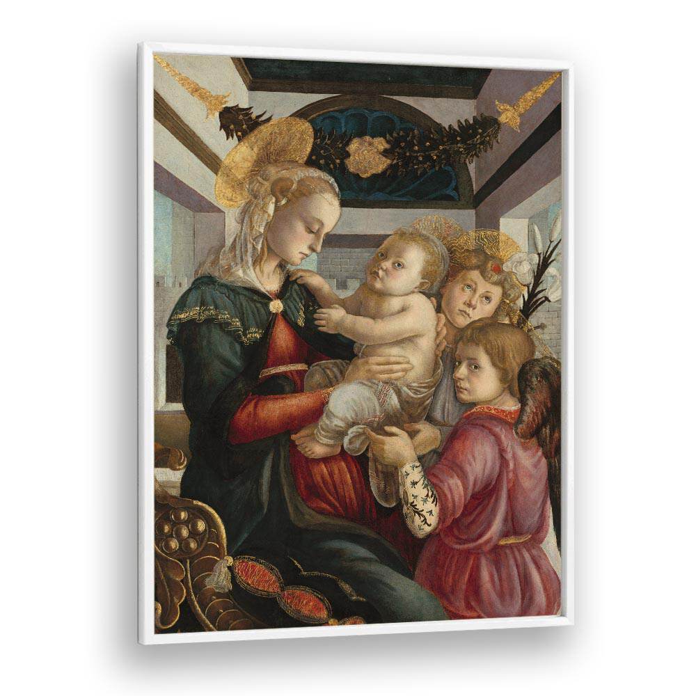 comic painting - MADONNA AND CHILD WITH ANGELS (1465–1470) by Asianmonk