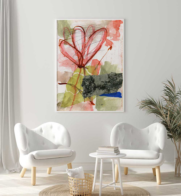 IN A MOOD FOR RED , FLORAL FLOWER PAINTINGS