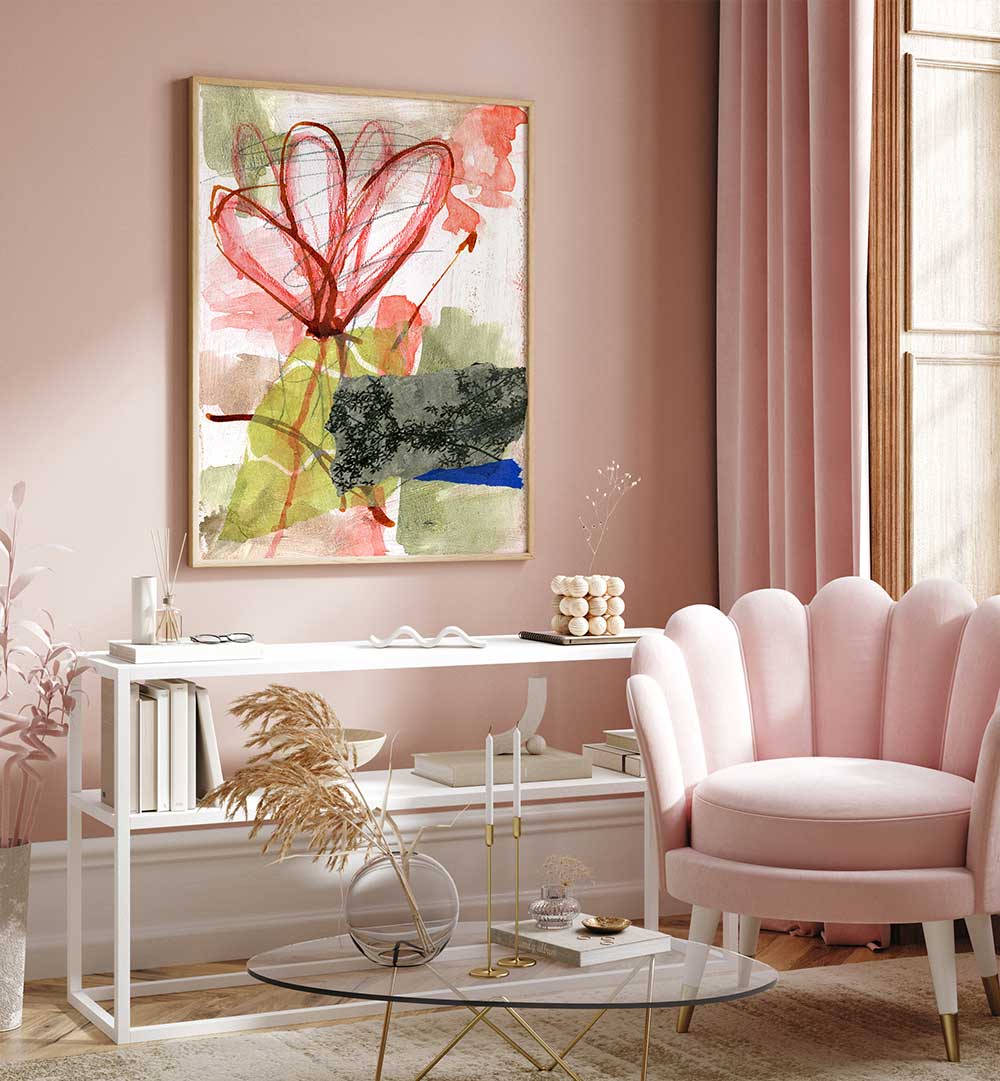 IN A MOOD FOR RED , FLORAL FLOWER PAINTINGS