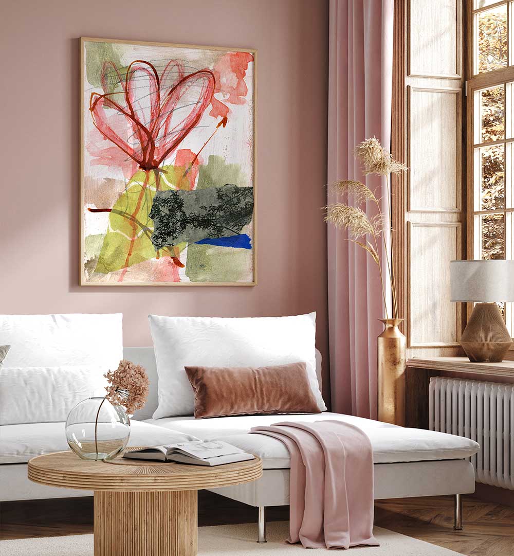 IN A MOOD FOR RED , FLORAL FLOWER PAINTINGS