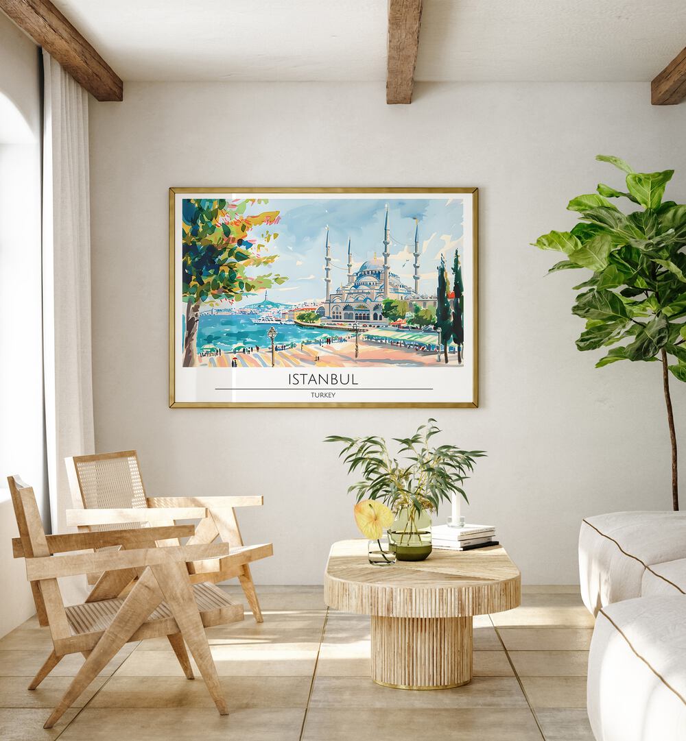 istanbul city-turkey travel posters Artwork III placed on a Wall