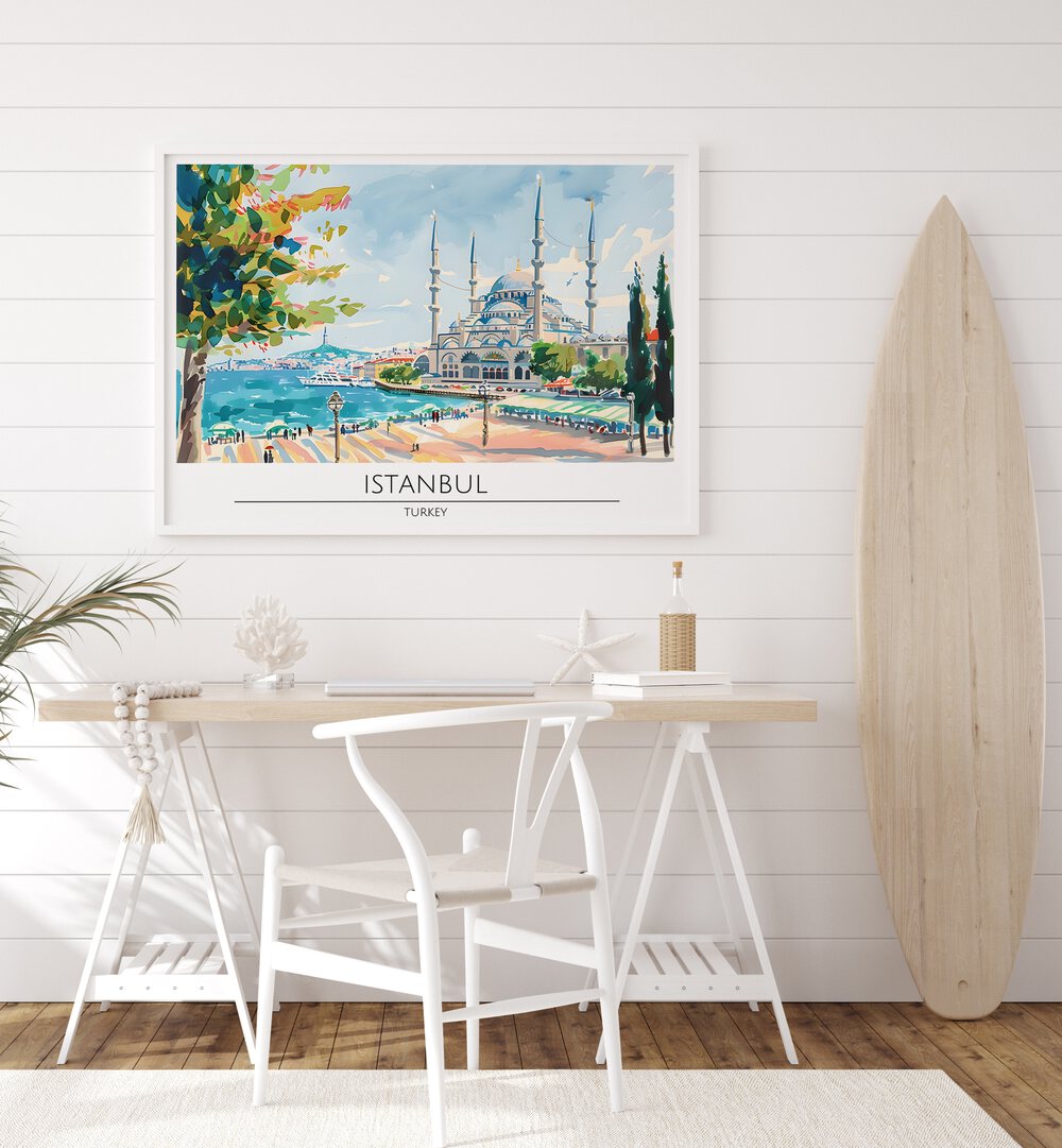 istanbul city-turkey travel posters Artwork IV placed on a Wall