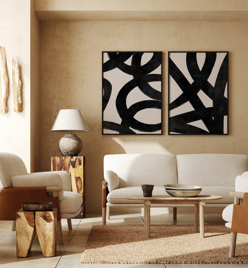 Elegant JAPANESE INK SET, SET OF 2 PAINTINGS transforms your space with timeless artistry and modern decor.