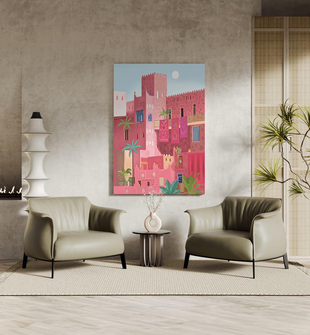 Vibrant KASHBAH, TRAVEL POSTERS artwork by Petra Lidze, perfect for modern decor lovers.