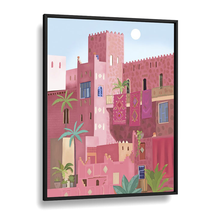KASHBAH, TRAVEL POSTERS showcase vibrant Moroccan architecture, enhancing your space with modern art by Petra Lidze.