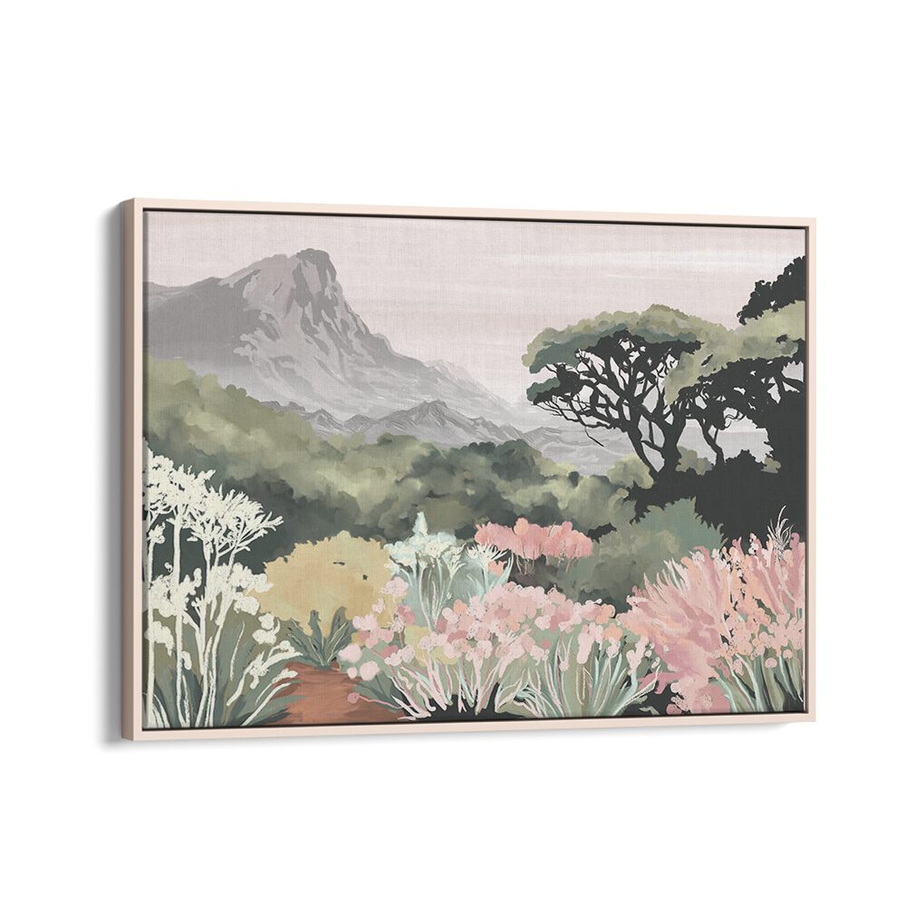 Kirstenbosch Dreaming, Landscape Paintings showcase vibrant nature scenes in an elegant oak wood floater frame.