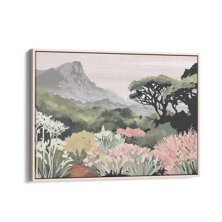 Kirstenbosch Dreaming, Landscape Paintings showcase vibrant nature scenes in an elegant oak wood floater frame.