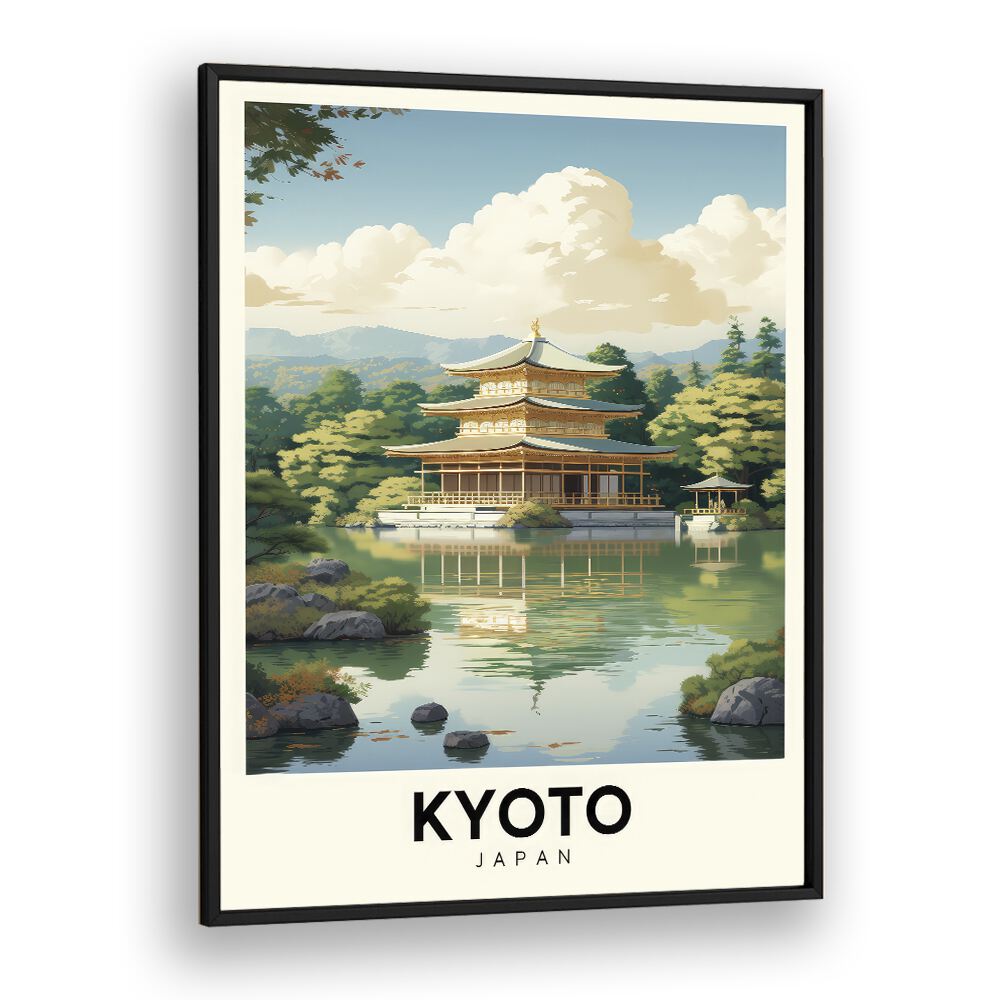 kyoto reverie travel posters in Black Plain Frame