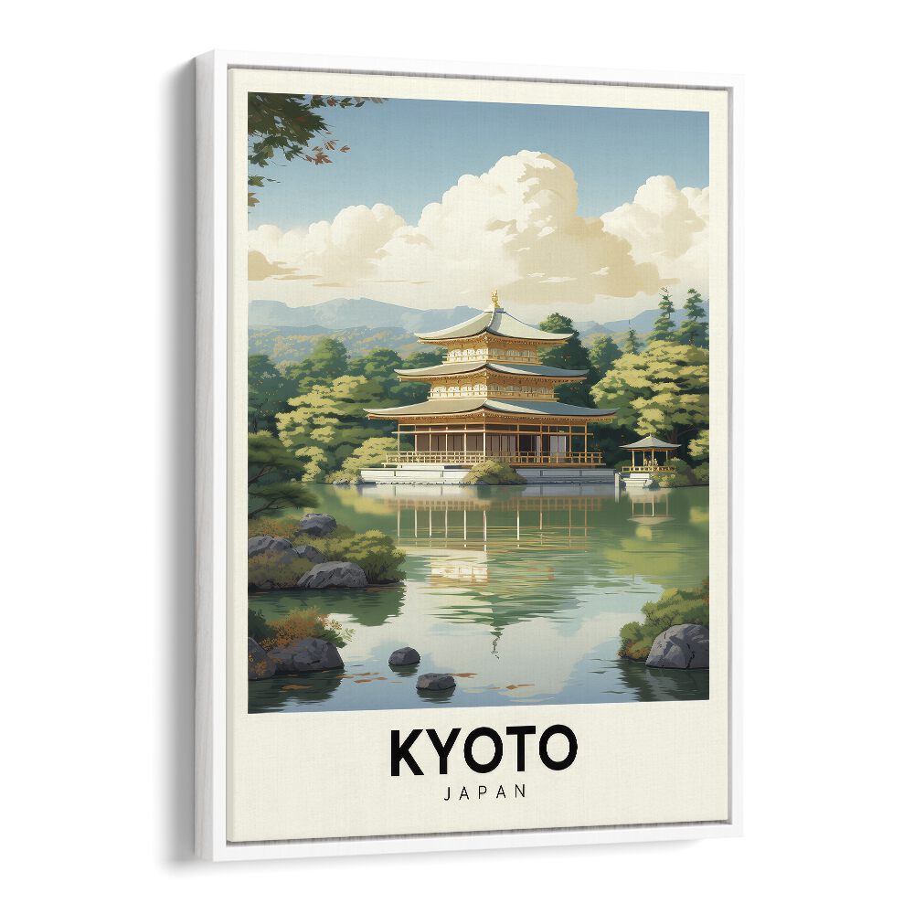 kyoto reverie travel posters in White Floater Frame