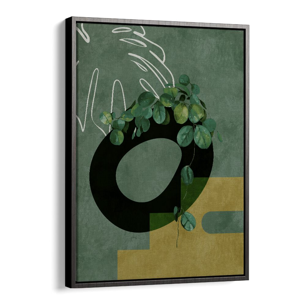 Botanical art print "LEAVES MORE IV, FLORAL FLOWER PAINTINGS" by Ana Rut Bre, featuring lush greenery and elegant design.