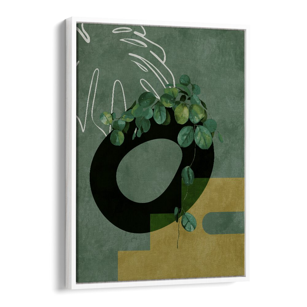 Botanical art print "LEAVES MORE IV, FLORAL FLOWER PAINTINGS" features lush greenery in a modern design by Ana Rut Bre.