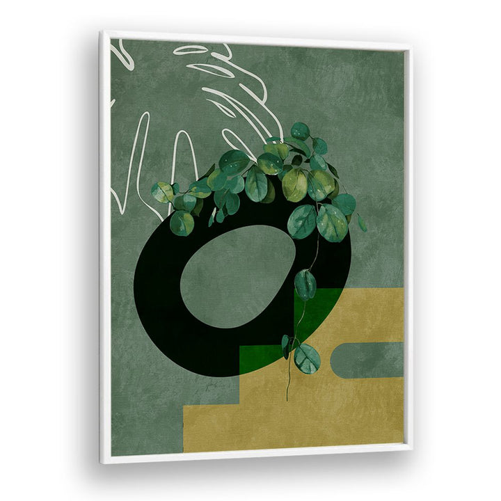 Botanical art print "LEAVES MORE IV, FLORAL FLOWER PAINTINGS" by Ana Rut Bre showcasing vibrant greenery in a modern frame.