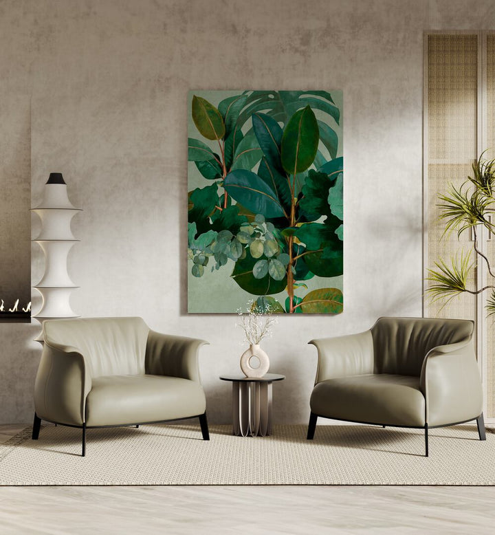LEAVES MORE IX - KOPIE, FLORAL FLOWER PAINTINGS showcase vibrant botanical art, perfect for enhancing your home decor.