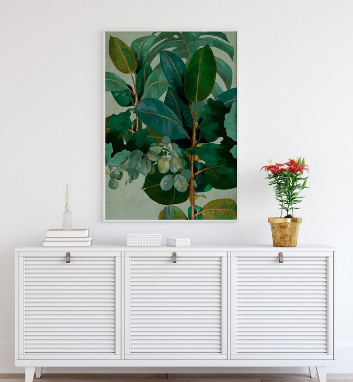 Beautiful botanical art print, LEAVES MORE IX - KOPIE, enhances your home with vibrant floral flower paintings.