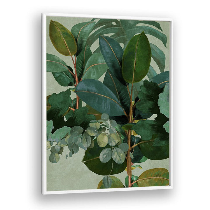 Stunning LEAVES MORE IX - KOPIE, FLORAL FLOWER PAINTINGS in a white frame, capturing nature's beauty by Ana Rut Bre.