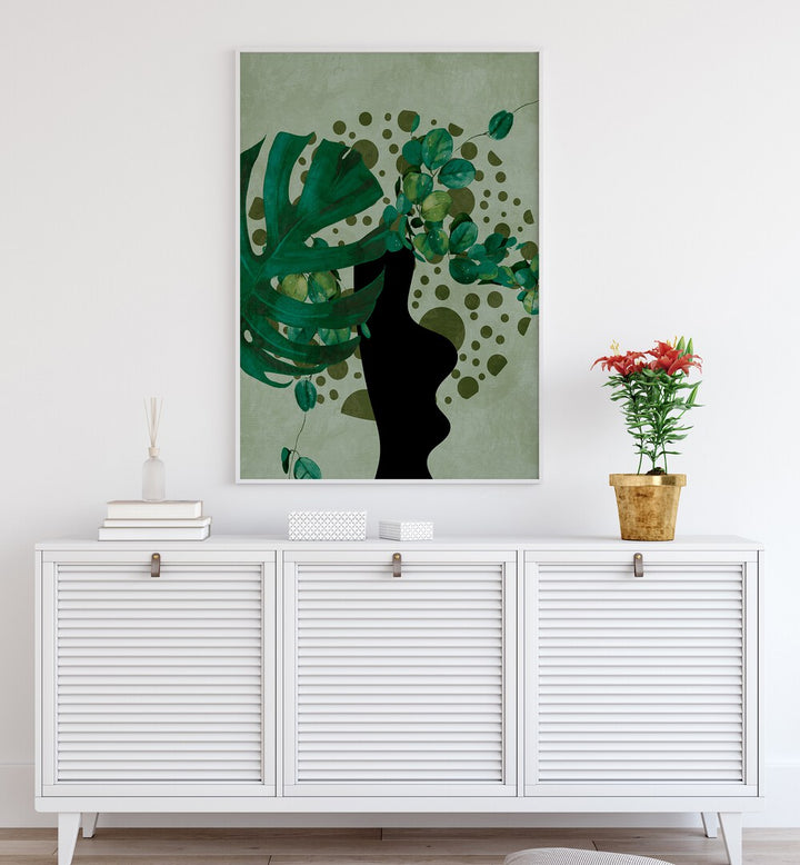 Botanical art print "Leaves More V - Kopie" showcases vibrant floral designs, enhancing any space with elegance.