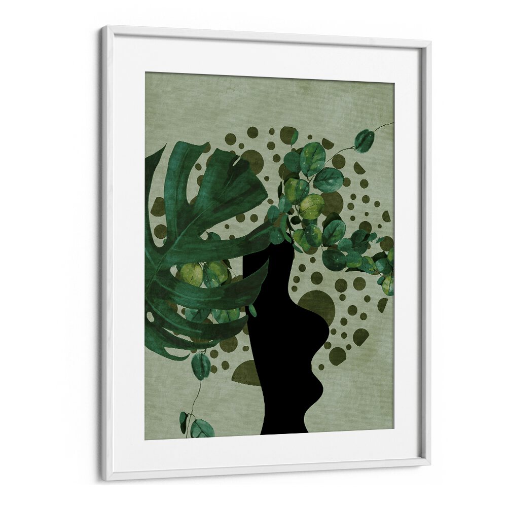Framed "LEAVES MORE V - KOPIE, FLORAL FLOWER PAINTINGS" by Ana Rut Bre showcases vibrant botanical artistry.