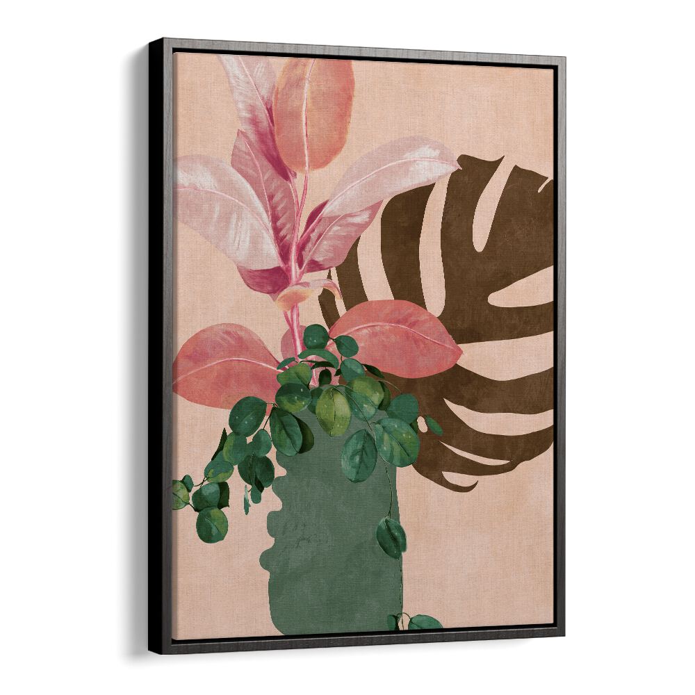 Stunning LEAVES MORE VI - PINK, FLORAL FLOWER PAINTINGS by Ana Rut Bre, framed botanical art for elegant decor.