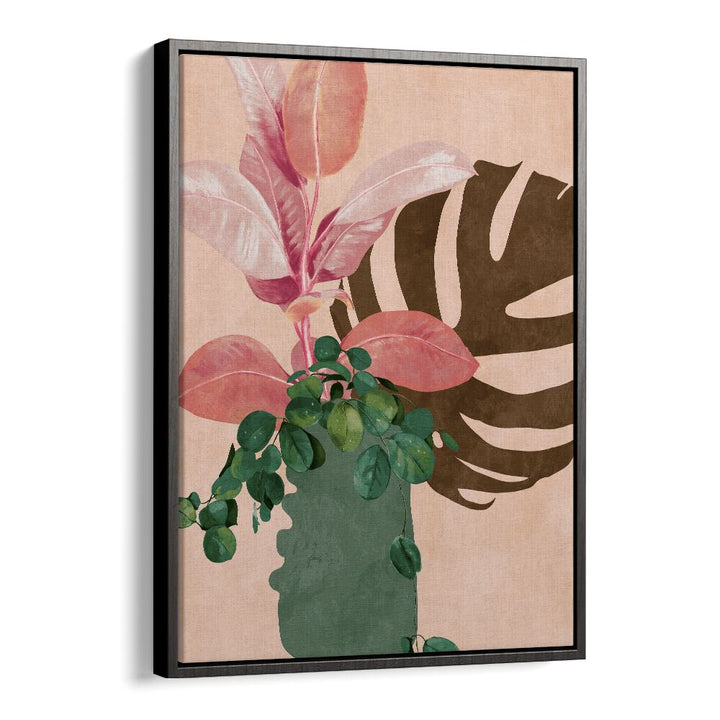 Stunning LEAVES MORE VI - PINK, FLORAL FLOWER PAINTINGS by Ana Rut Bre, framed botanical art for elegant decor.