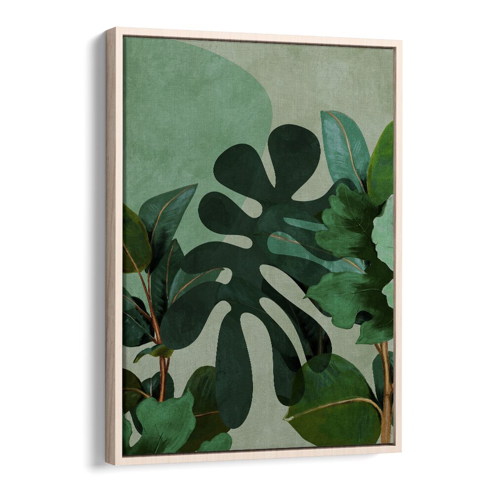 Transform your space with LEAVES MORE VIII - KOPIE, FLORAL FLOWER PAINTINGS by Ana Rut Bre in a stylish floater frame.