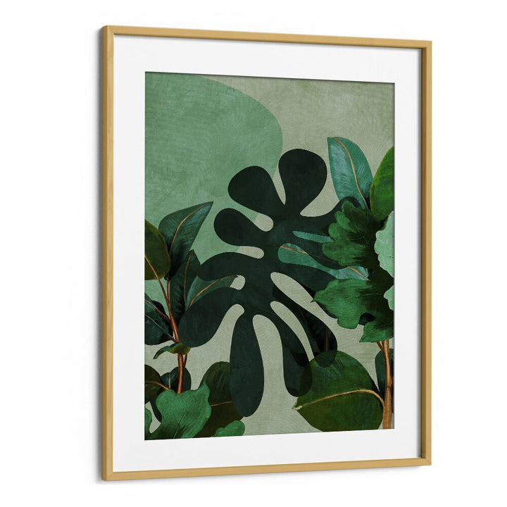 Transform your space with LEAVES MORE VIII - KOPIE, FLORAL FLOWER PAINTINGS by Ana Rut Bre in a stylish oak frame.
